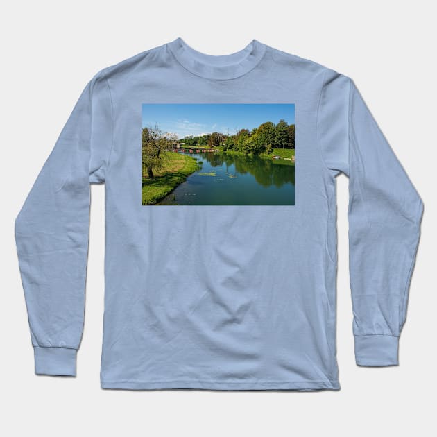 Pjesacki Pontonski Most Bridge in Karlovac, Croatia Long Sleeve T-Shirt by jojobob